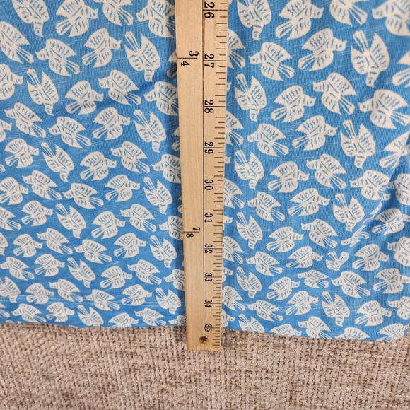 BODEN Blue White Florrie Dove Bird Print Dress Womens 10P Pockets Stretch Knit - Picture 6 of 11